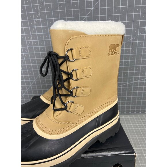 SOREL Caribou Men's Waterproof Boot Size 9 - Tan Insulated NEW - Picture 4 of 10